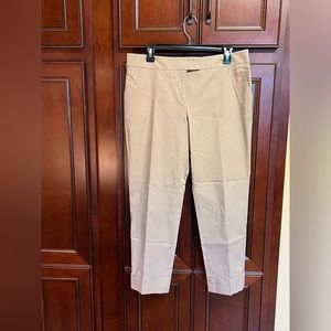 Akris Punto Women’s 12 Tan Beige Stretch Cotton Twill Rolled Hem Trousers Pants